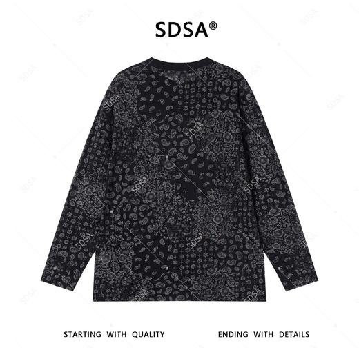 T4515SDSA秋季新款男士痞帅简约撞色花卉设计长袖T恤气质百搭圆领上衣 商品图5