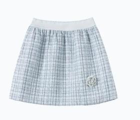 【春上新】【秋季新品】8楼琳麦罗 LYNN&MILO 蓝色雪尼尔小香风半裙