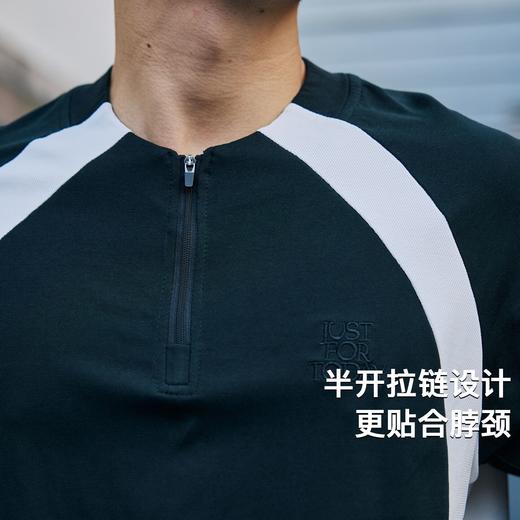 录士LUSHISI前行突破主题7A抗菌透气亨利领半开拉链拼接速干长袖 商品图2