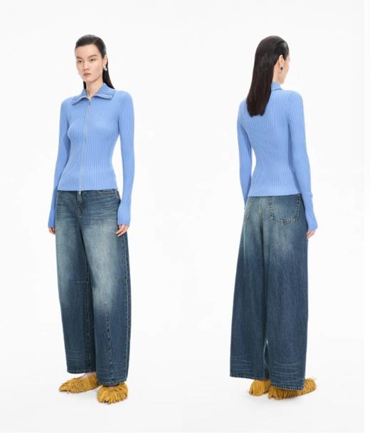 JN*25早秋弯刀宽松阔腿牛仔裤 商品图2