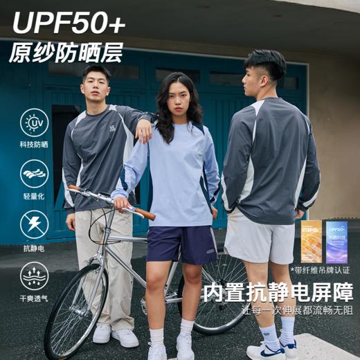 录士LUSHISI贯穿主题拼接撞色防晒拼接复古休闲骑行运动速干长袖 商品图0