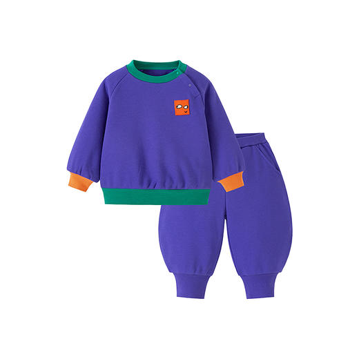 迷你巴拉男女童宝宝柔软宽松长袖长裤撞色入园套装2025秋新品 商品图4