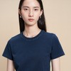 2楼素然靛蓝染针织布合体短袖T恤吊牌价695 商品缩略图3