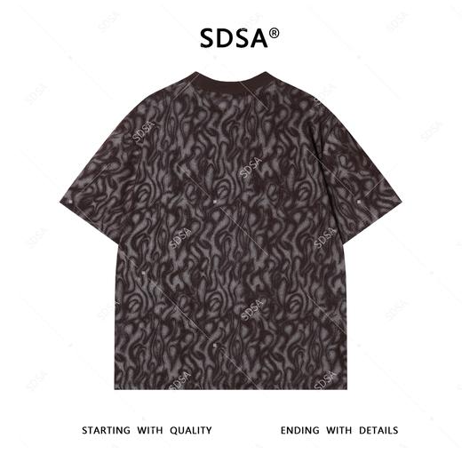 T4468SDSA夏季新款男士痞帅简约撞色细闪扎染圆领短袖T恤设计师宽松 商品图5