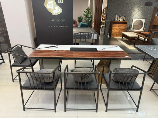 C09彩晶岩熊猫白拼色茶台/A509-C09-CJ 商品图0