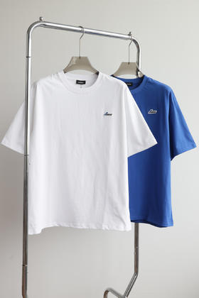 W.D 情侣款 宽松廓形 高克重小标圆领T恤 TX579