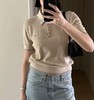重磅渠道  缪燕麦色针织polo衫  无标！女士针织polo衫  意大利进口棉锦纱 商品缩略图0