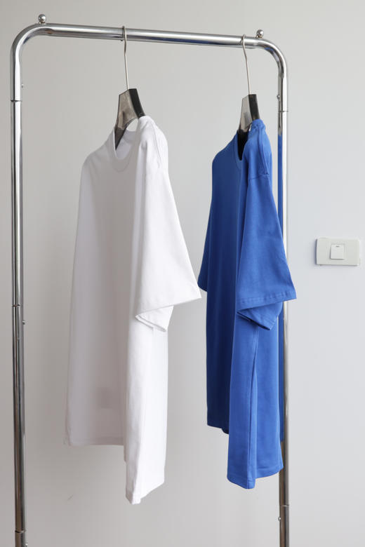 W.D 情侣款 宽松廓形 高克重小标圆领T恤 TX579 商品图2