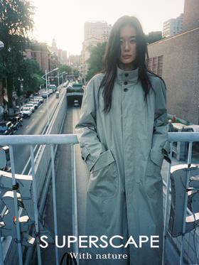 【8/6新品】素舶涂层哑光棉立翻领复古大口袋长款风衣