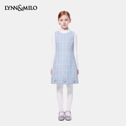 【春上新】【秋季新品】8楼 琳麦罗 LYNN&MILO 蓝色雪尼尔小香风外套,背心裙 商品图3