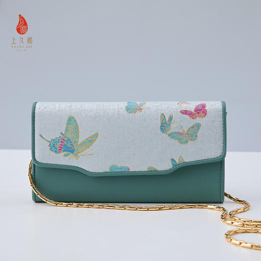SAINTJOY/上久楷 新中式宋锦女士手包 晴春蝶戏图 BWS25B0301 商品图0