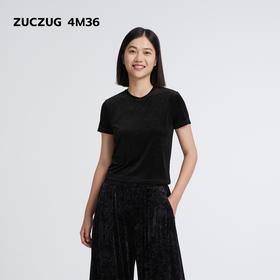 2楼素然压花丝绒修身T恤吊牌价795