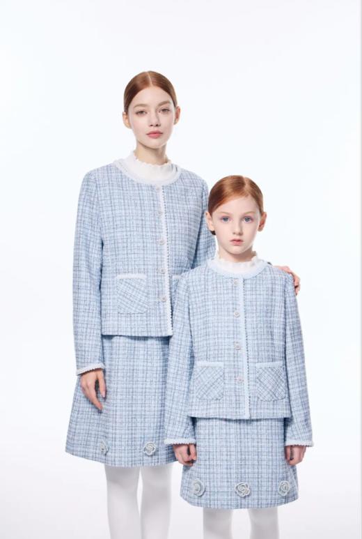 【春上新】【秋季新品】8楼琳麦罗 LYNN&MILO 蓝色雪尼尔小香风半裙 商品图6