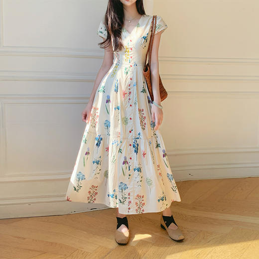 裁缝学苑AS549法式小飞袖V领收腰连衣裙纸样女装长款裙子样板 商品图2