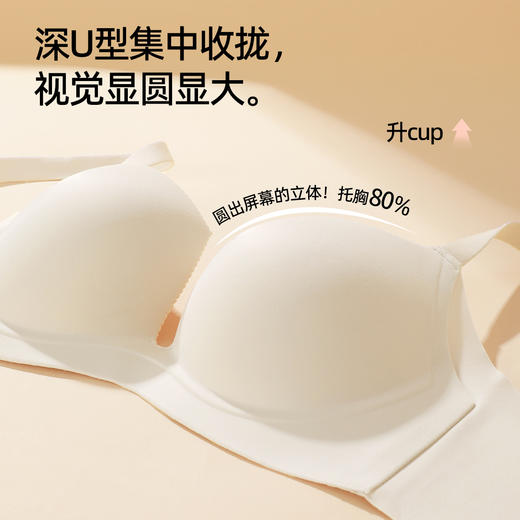 熳洁儿 新品粉底液隐形内衣光面无痕性感深U小胸聚拢文胸20761537 商品图2