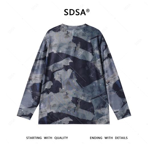 T4503SDSA夏季新款男士痞帅国潮不规则晕染设计圆领长袖T恤休闲气质 商品图5