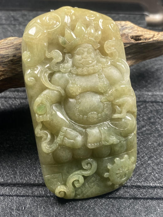 【FC0092】翡翠黄财神挂件  庄厚大气  色泽亮丽 雕工精湛 商品图0