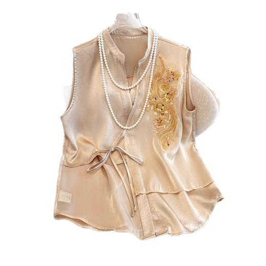 A34730高品质减龄中年女气质马甲背心女夏季国风无袖上衣新中式马夹坎肩 商品图4