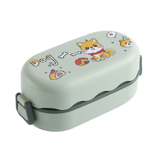  【萌趣午餐新选择🍱】学生女生卡通小狗塑料双层饭盒 日式可微波炉午餐便当盒 ，卡通小狗双层饭盒，微波炉可用＋自带餐具，孩子超爱的小饭盒！ 商品图4