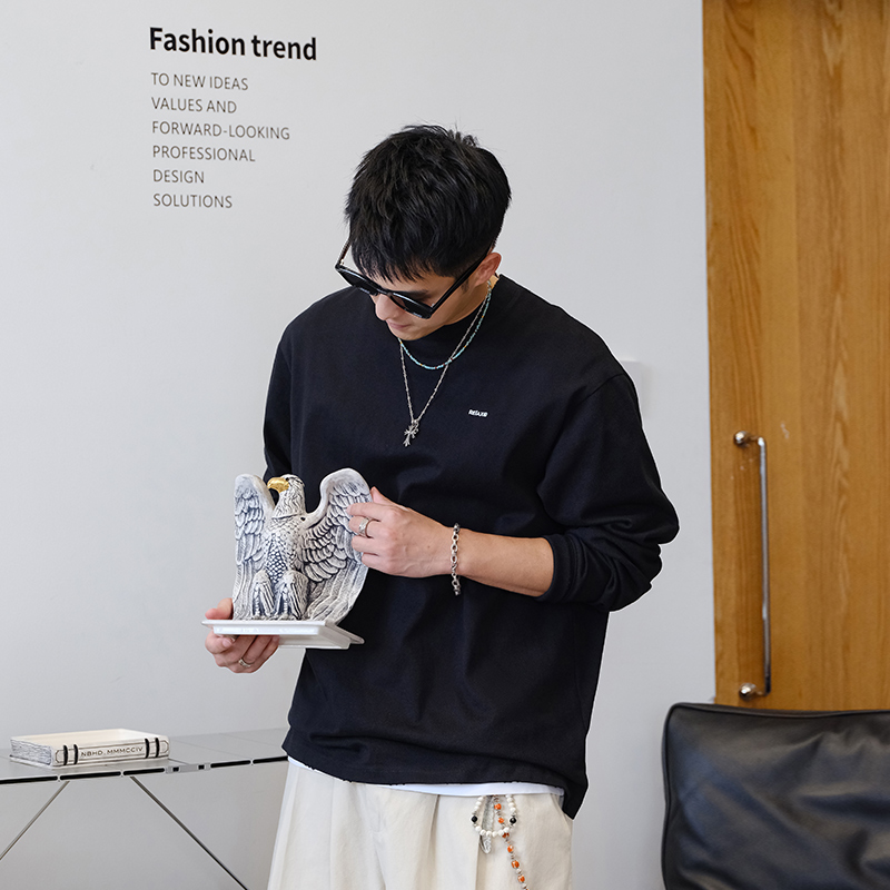 徐太浪260g微弹透气纯棉套头卫衣男2025新款春秋休闲内搭打底上衣