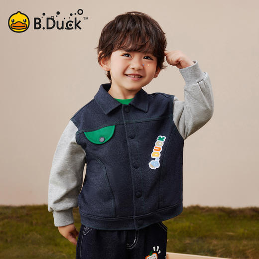 B.Duck小黄鸭童装春秋仿牛仔夹克外套90-130 BF3607001 商品图0