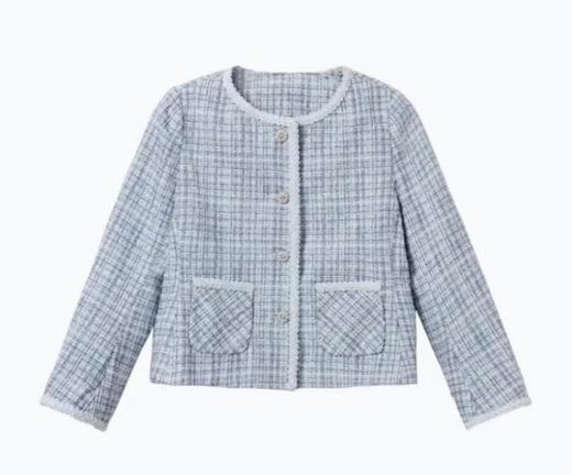 【春上新】【秋季新品】8楼 琳麦罗 LYNN&MILO 蓝色雪尼尔小香风外套,背心裙 商品图10