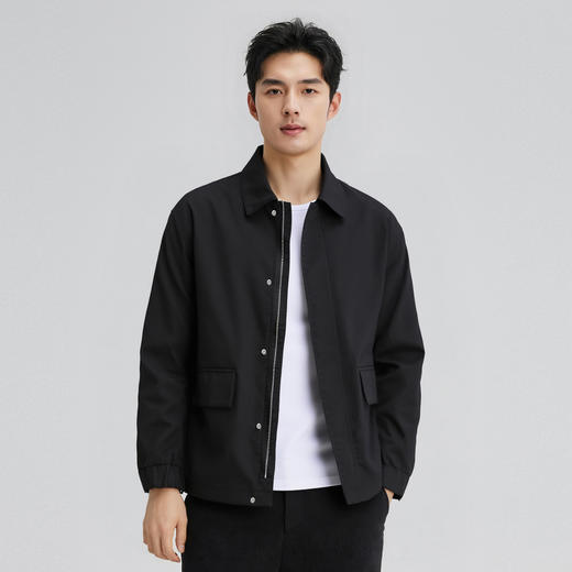 圣得西男士休闲夹克2025年秋季新款扛皱易打理通勤百搭翻领外套 商品图11