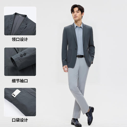 圣得西男士休闲西服2025年秋季新款通勤百搭西装外套 商品图4
