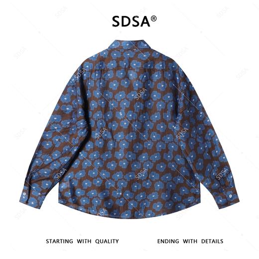 82322SDSA秋季新款男士痞帅韩版撞色满印花卉长袖衬衫时尚休闲复古上衣 商品图5