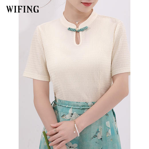 未风针织拼接新中式马面裙汉服连衣裙女2025新款夏季拼接国风长裙 商品图1