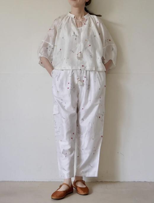 Bunon刺绣阔腿裤 商品图1