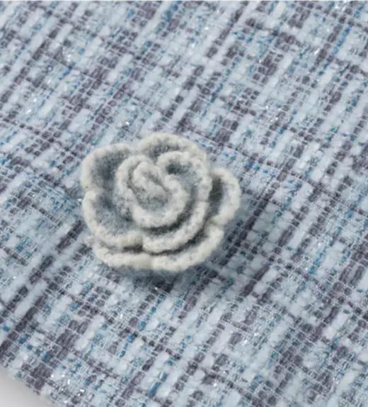 【春上新】【秋季新品】8楼琳麦罗 LYNN&MILO 蓝色雪尼尔小香风半裙 商品图2