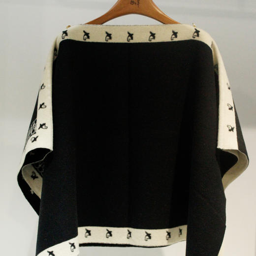 抵羊粗纺羊毛套头披肩 商品图0