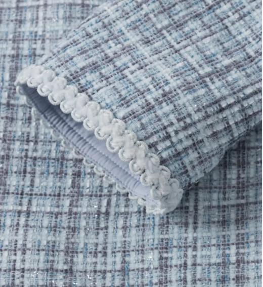 【春上新】【秋季新品】8楼 琳麦罗 LYNN&MILO 蓝色雪尼尔小香风外套,背心裙 商品图6