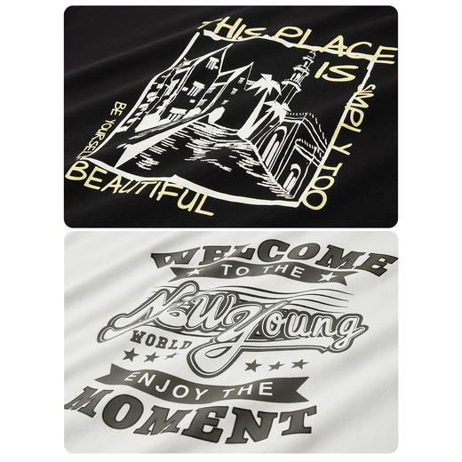 佐丹奴男装纯棉印花圆领针织短袖T恤13094209 商品图7