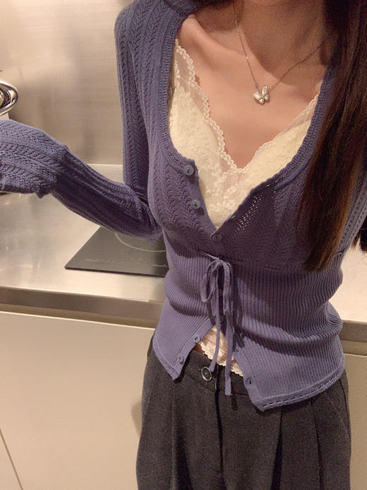 金蘑菇菇 松弛且快乐 怎么穿都有好身材耶/ 钩花毛衣 商品图6