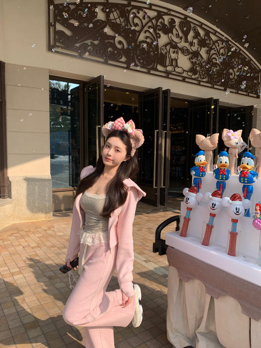 金蘑菇菇 招牌alo 素颜美女公式 / 定制天鹅绒加厚保暖卫衣套组 商品图2
