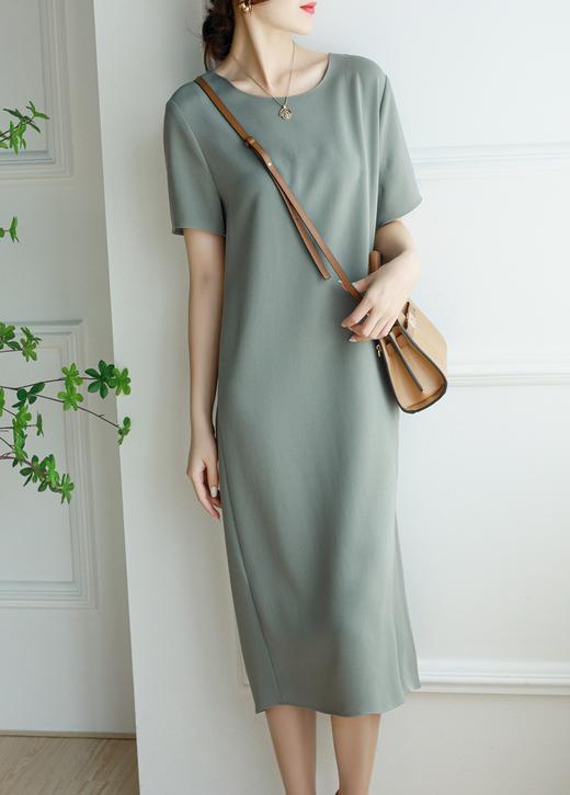 哥弟同款简约知性气质优雅轻熟风醋酸连衣裙 商品图9