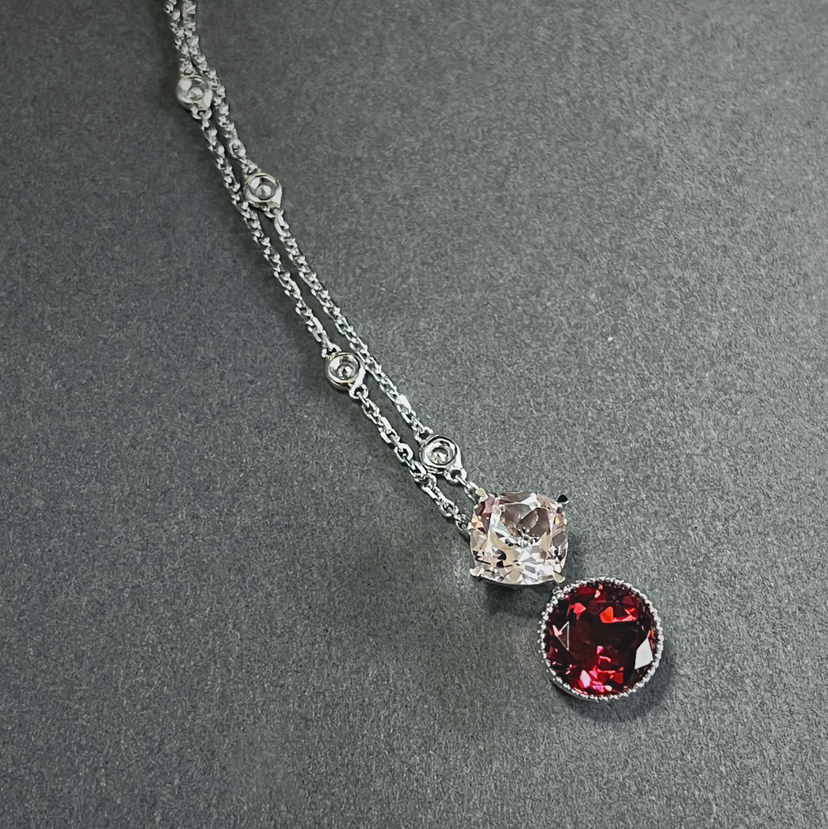 CHIC系列 BY EVITA系列 18K镶碧玺和摩根石 坠子（不含项链）