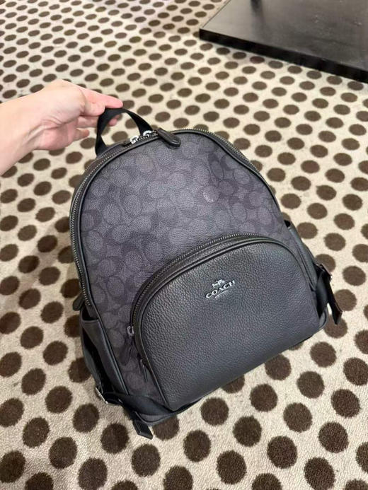 ✨限时折扣1499直邮到手 Coach 经典款中号Court backpack双肩包，老花拼色，双层拉链款，大小正合适，容量大，尺寸约35*21*8cm 商品图9