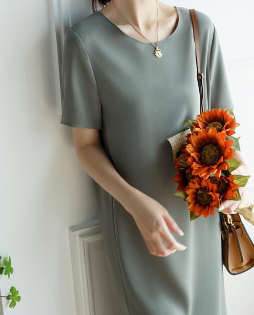 哥弟同款简约知性气质优雅轻熟风醋酸连衣裙 商品图6