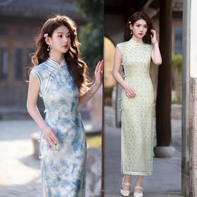 复古中国风长款无袖旗袍，修身时尚日常可穿旗袍SYK211007