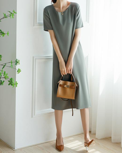 哥弟同款简约知性气质优雅轻熟风醋酸连衣裙 商品图7