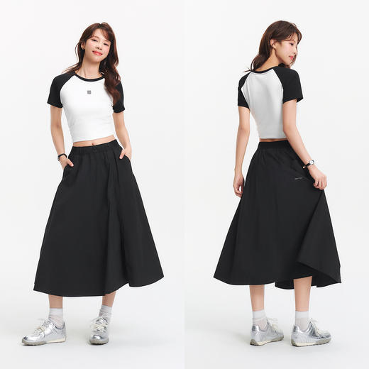 [商场同款]森马半身裙女开叉防晒凉感2025夏季新款打底裤肌理长裙 商品图3