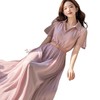 2025新款夏季今年流行的简单大方高级感紫色雪纺连衣裙子女装杏色 商品缩略图4