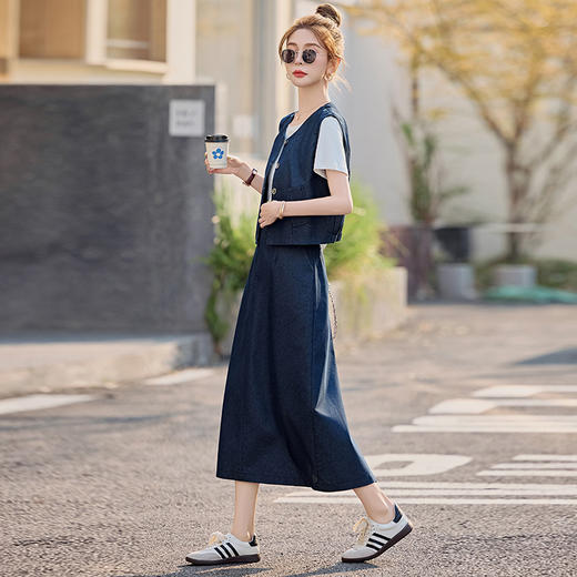 设计感法式时尚洋气，时尚马甲半身裙三件套HR-HSYL2522 商品图1