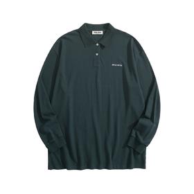 女款logo刺绣长袖polo衫017