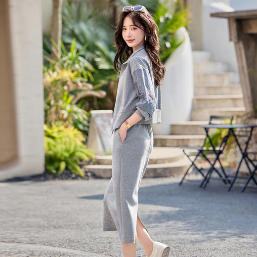 高档休闲套装时尚洋气减龄卫衣韩系百搭半身裙两件套 YJLY8528A 商品图3