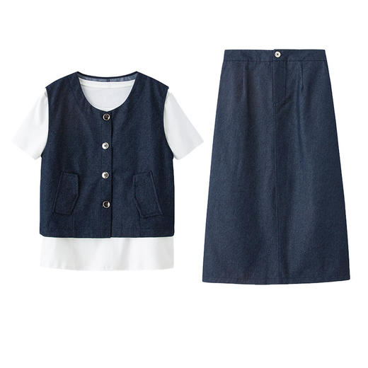 设计感法式时尚洋气，时尚马甲半身裙三件套HR-HSYL2522 商品图4