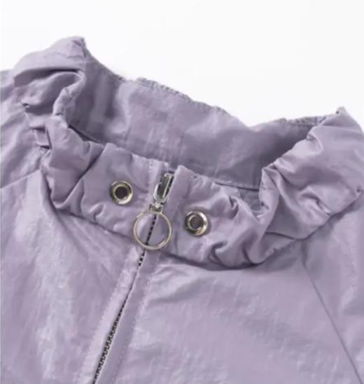 【春上新】【秋季新品】8楼 琳麦罗 LYNN&MILO 紫色微皱油蜡皮感插肩袖短款夹克 商品图4
